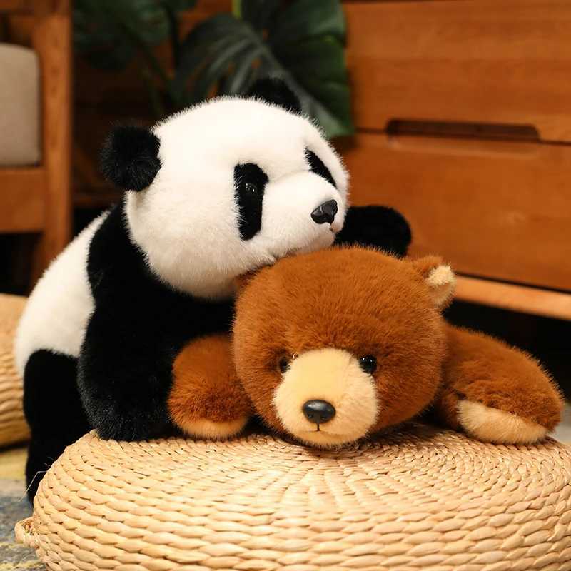 Kawaii Comfort Soft Animal Plush Throw Pillow Polar Bear Brown Bear Panda Lying On The Stuffed Animal Doll Pillow Decorate Room H260323
