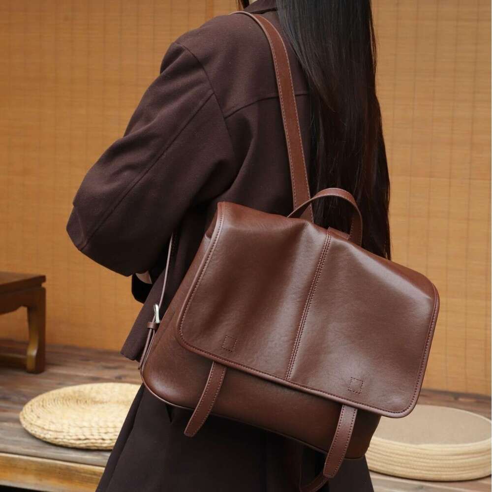 Genuine Leather Backpack Women Vintage Luxury Large Capacity Satchel Bag Casual Travel Shoulder Bag Fashion Hot Sale SENYY
