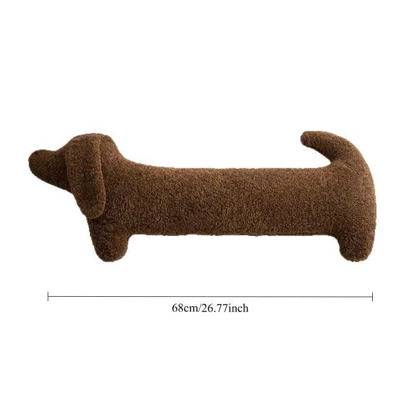 Dachshund Shaped Plush Pillow Fluffy Teddy Fleece Sausage Dog Cushion for Sofa Bed Pet Lover Gift Cute Home Decor Hug Pillow H260323