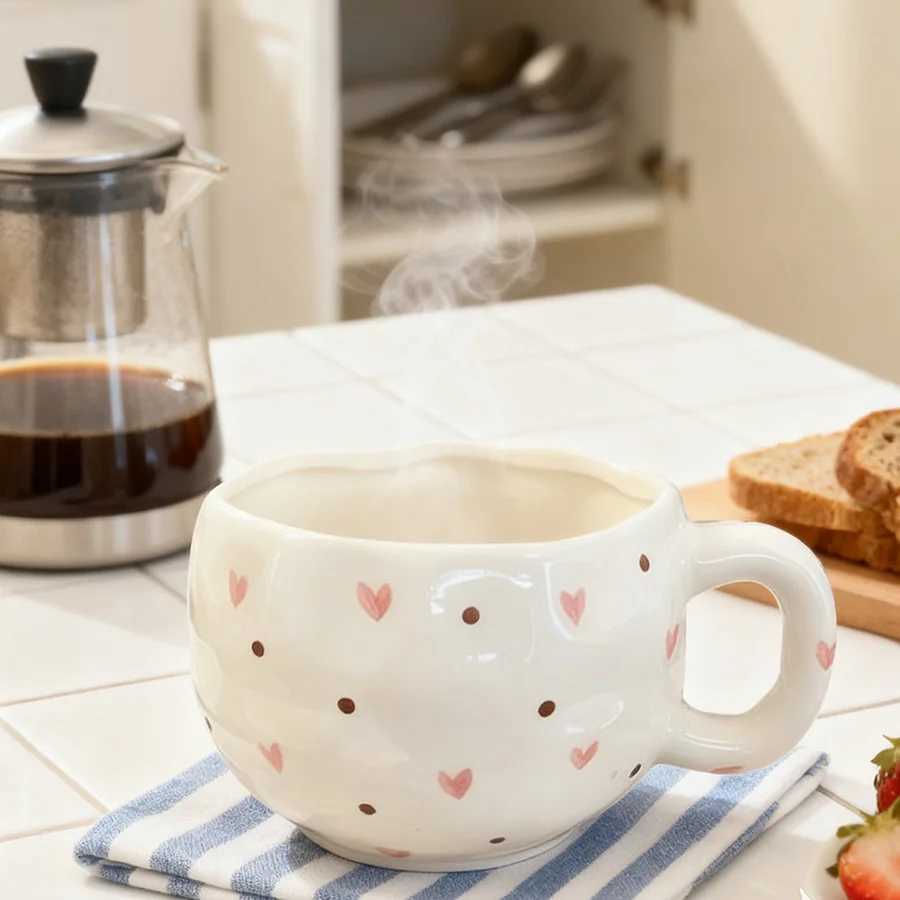 Ceramic cup Coffee cup Water cup Mug Tea cup CupColor glaze Spoon Customizable option Parent-child For water Family H260323
