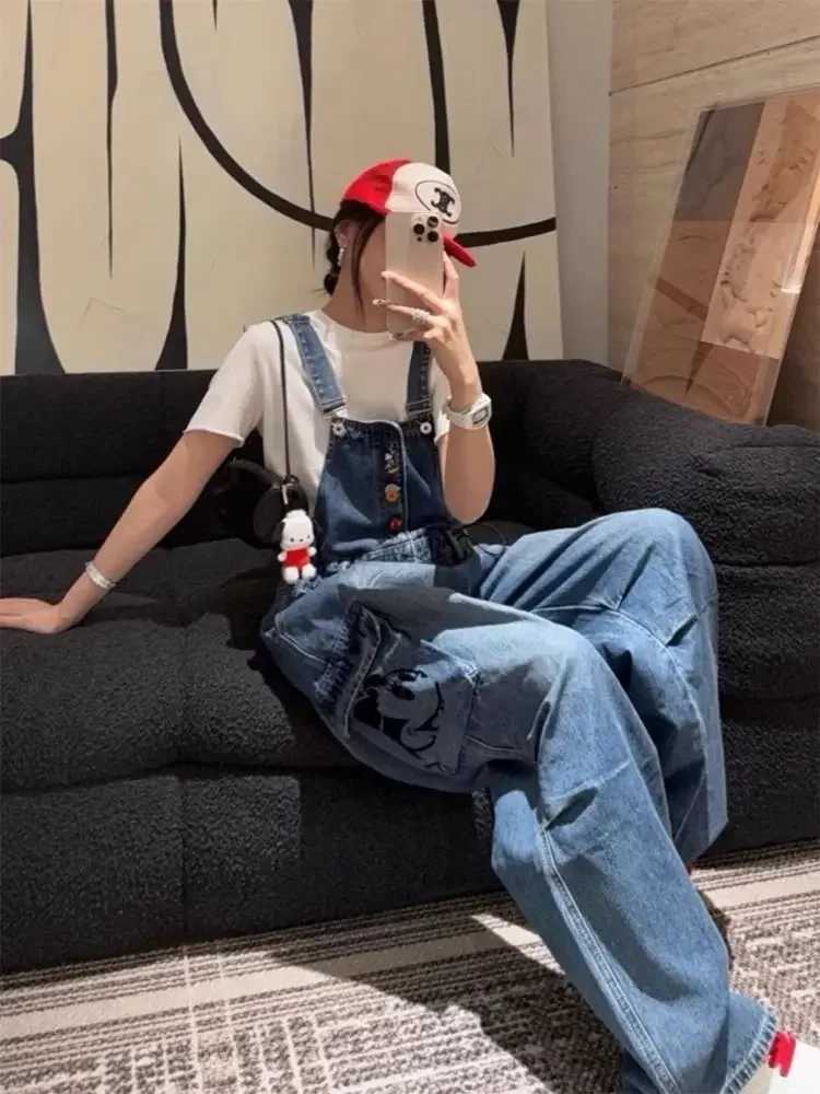 Spring and Summer New Womens Denim Jumpsuit Loose Commuting High Waisted Overalls M260323