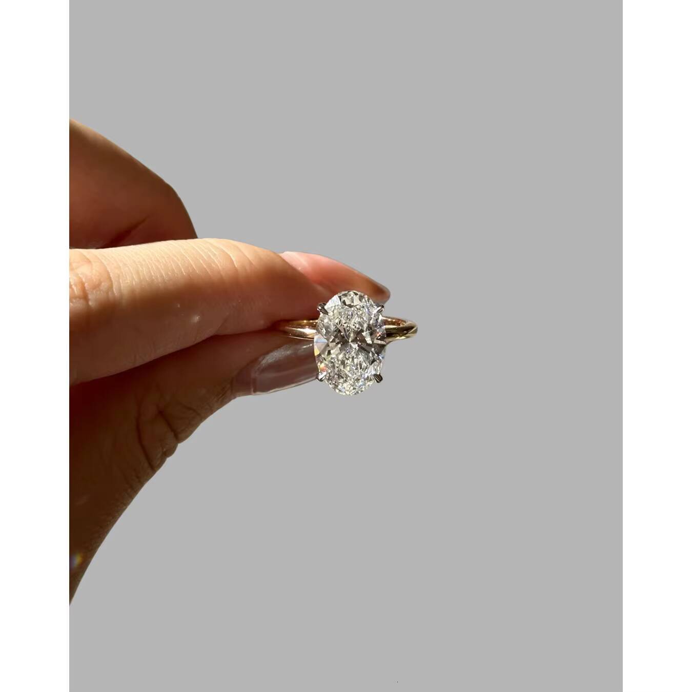403 Ct Oval Cut Lab-Grown Engagement Ring IGI Certified VS1 Diamond with Hidden Halo Two-Tone 14K Gold Elegant Style