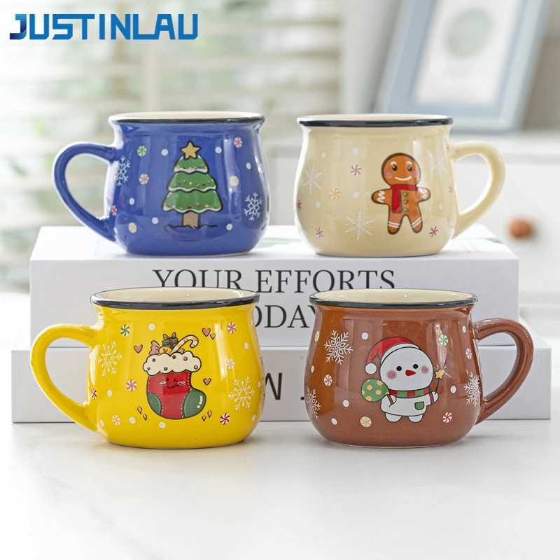 150ML Ceramic Christmas Mugs Cartoon Santa Style Cute Elk Snowman Mousse Cup for Office Home Breakfast Milk Mug Kids Xmas Gifts D260323