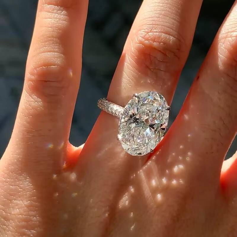 2CT Oval Cut Lab Create Lab Grown Diamond Jewelry IGI GIA Women Jewelry Halo Ring