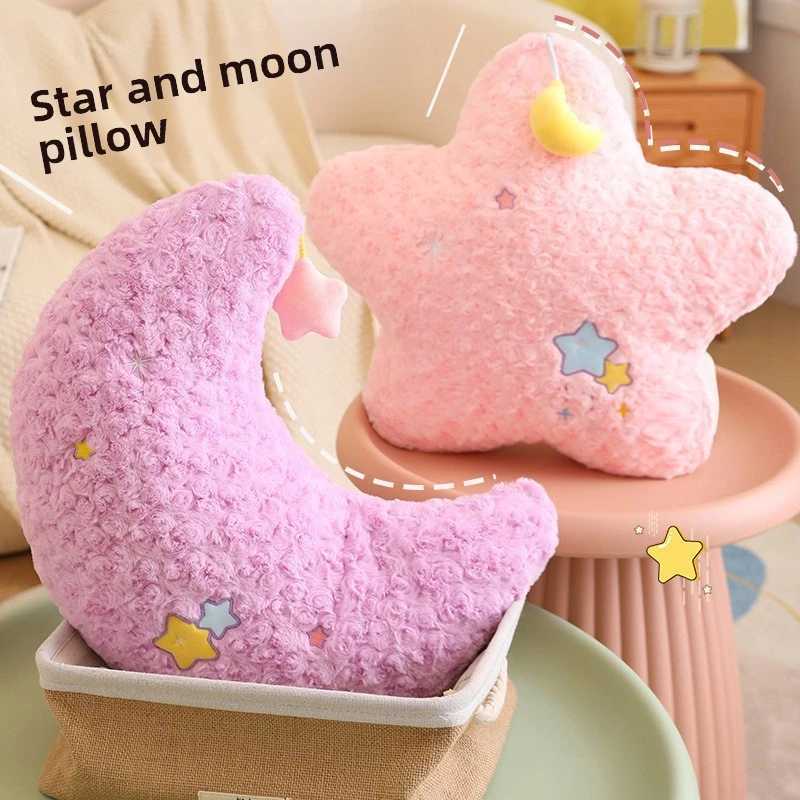 Cute soft moon star plush pillow girl sleeping sofa living room headboard cushion car waist pillow soft Starry Moon Pillow H260323