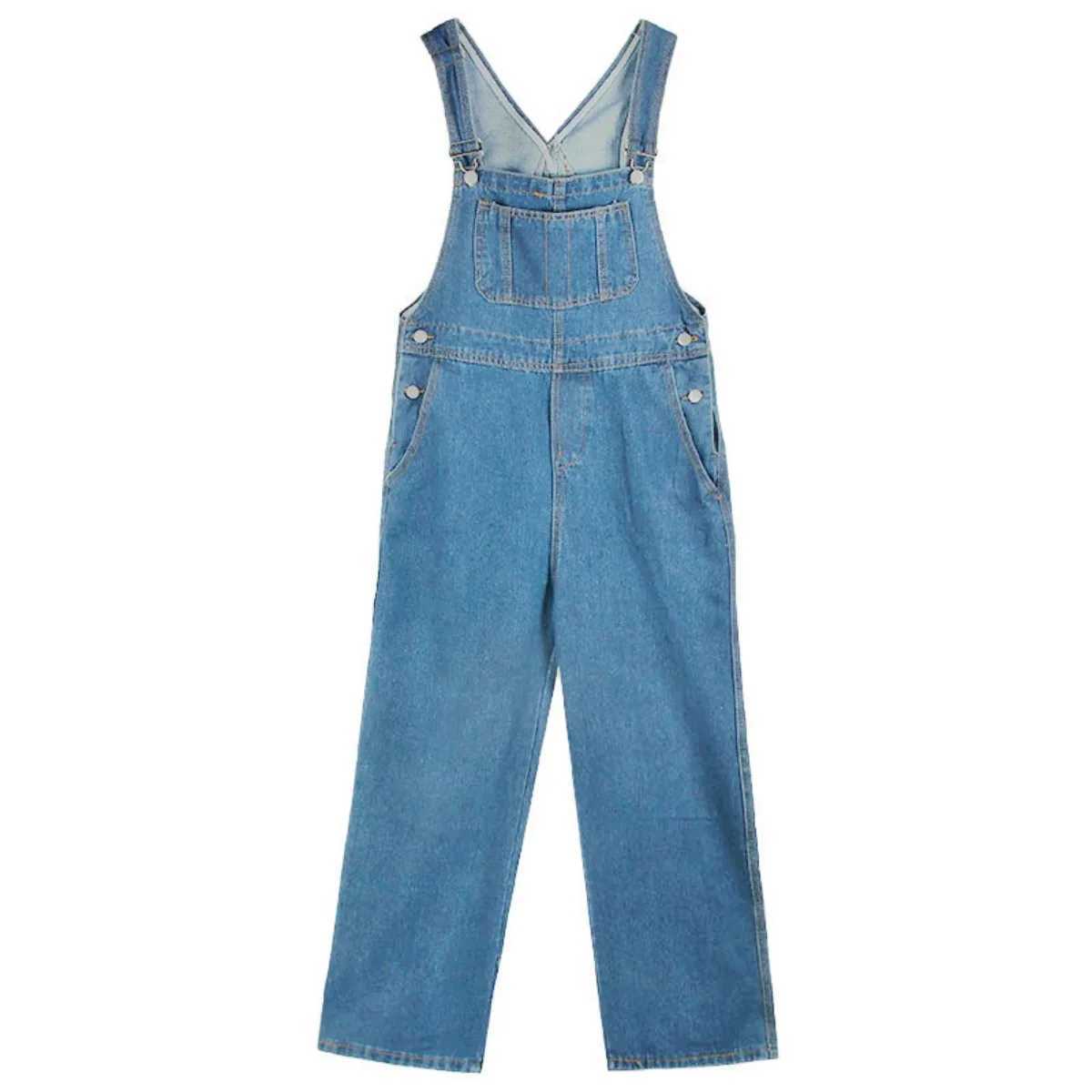 2026 New Womens Casual Wide-Leg Suspender Pants Denim Overalls wiTH PoCKets and Suitable For All Seasons M260323