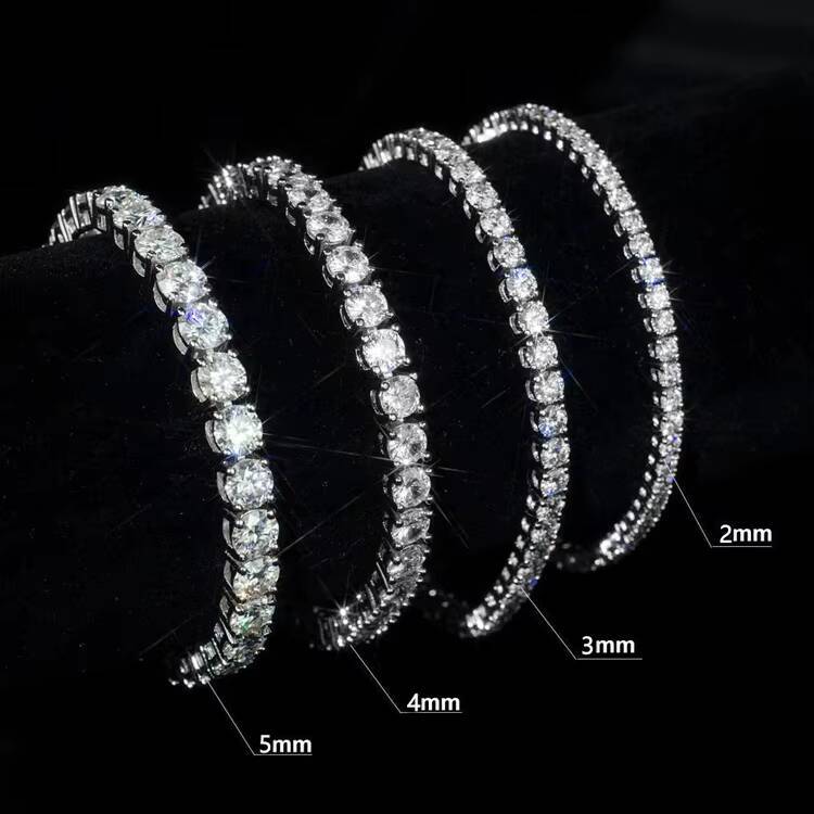 MOB RINNTIN 925 Sterling Silver Moissanite Tennis Bracelet