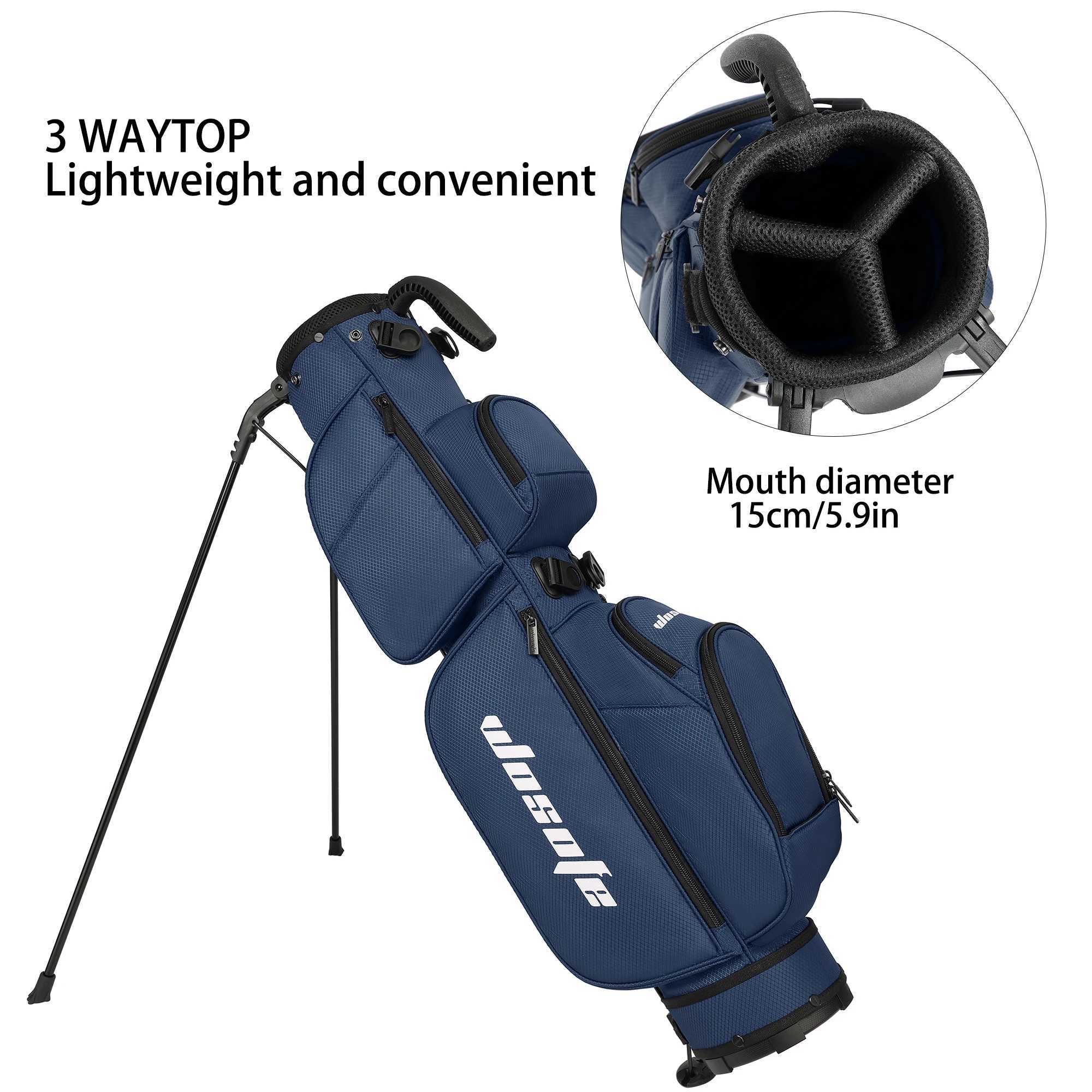 Lightweight Golf Stand Bag - 3-Way Dividers Fits 5-9 Clubs - Small Sunday Bag for Men Women Par 3 Driving Range Executive D260323