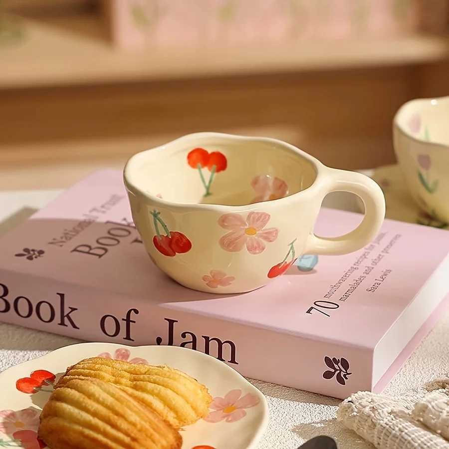 Milky Yellow Ceramic Mug Hand-Pinched Unique Design for CoffeeTeaBreakfast Perfect Gift Reusable for Home Office Cafe H260323