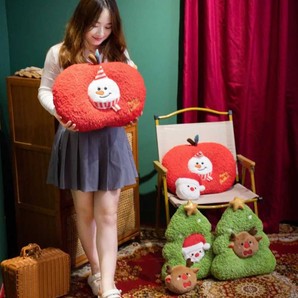 Xmas Decor Cute Christmas Tree Pillow Cartoon Super Soft Throw Pillow Kawaii Christmas Decorations Photography Props H260323