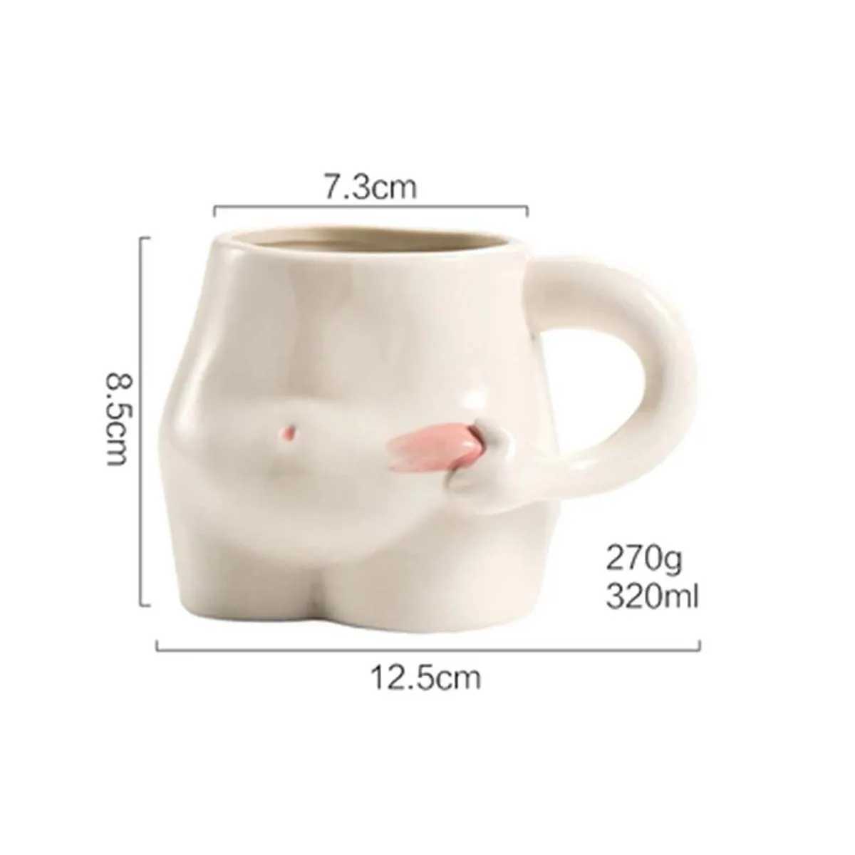 European 320ml Ceramic Cup Cute Belly Cup Coffee Cup Set Creative Art Milk Cup Modern Living Room Home Decoration Accessories D260323
