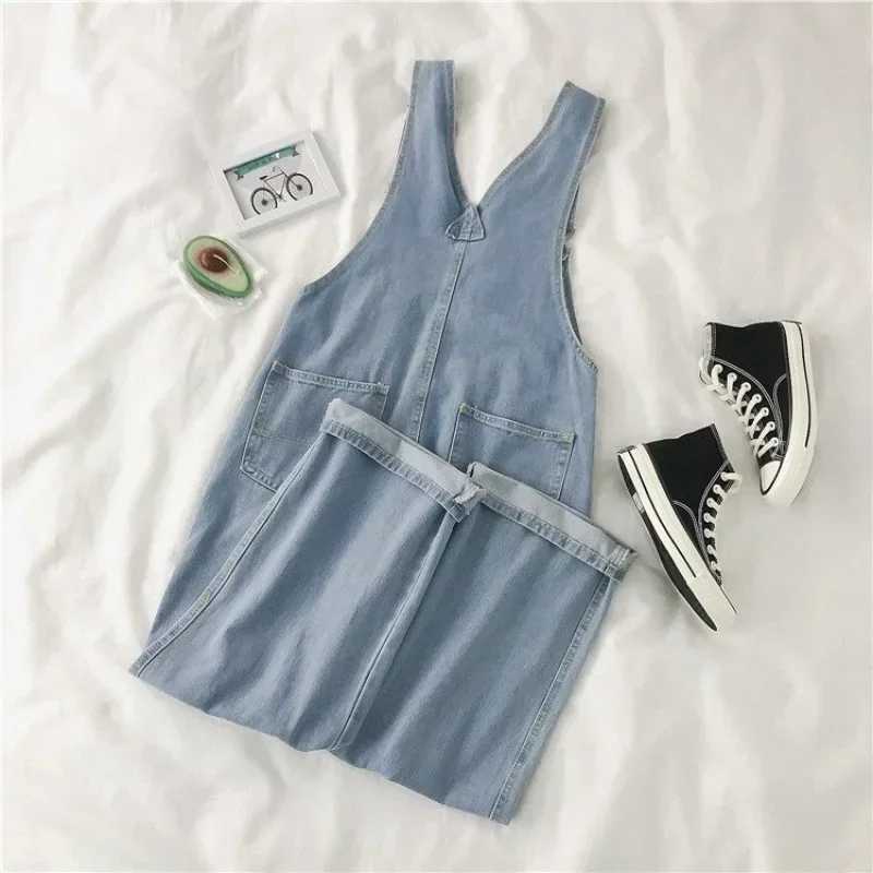 Jumpsuits Women Denim Blue Preppy Style Lovely Chic New Spring College Fashion Leisure Distressed Strap Overalls Korean Harajuku M260323