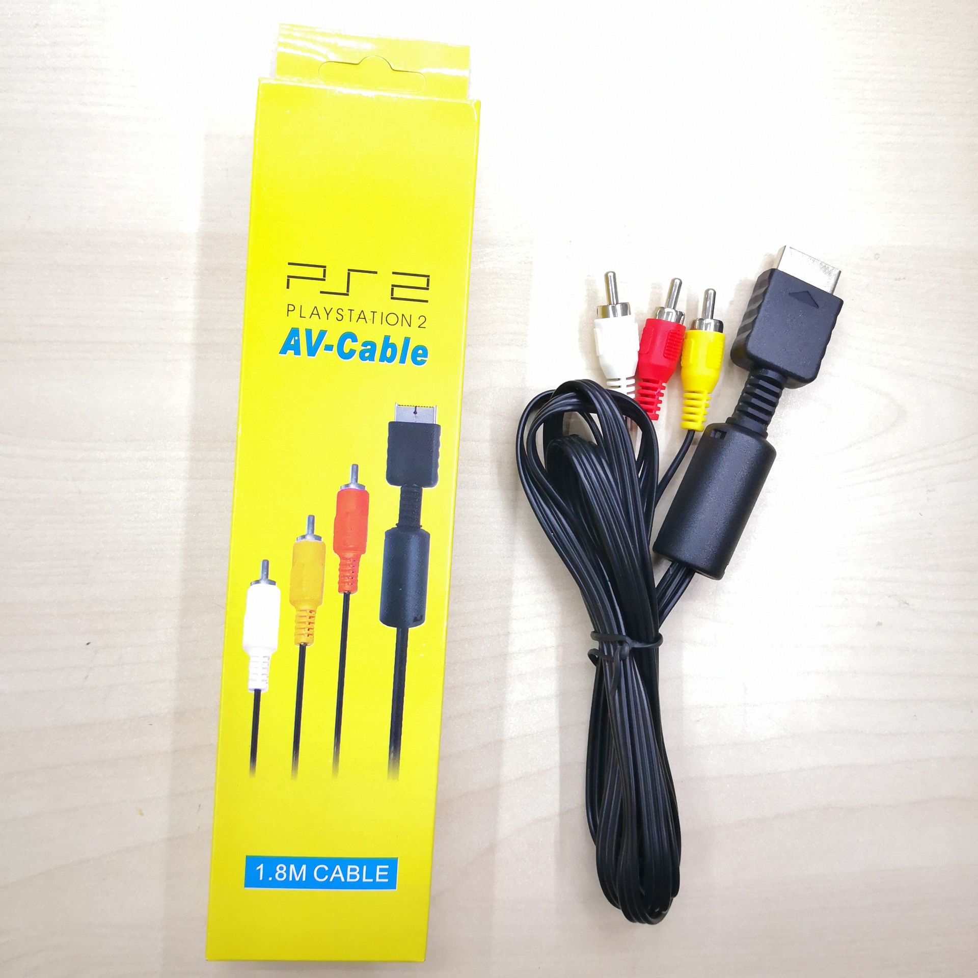 Universal 1.8M 6FT AV Audio Video Cables Cord RCA A/V 6Z for Sony PlayStation PS3 PS2 PS1