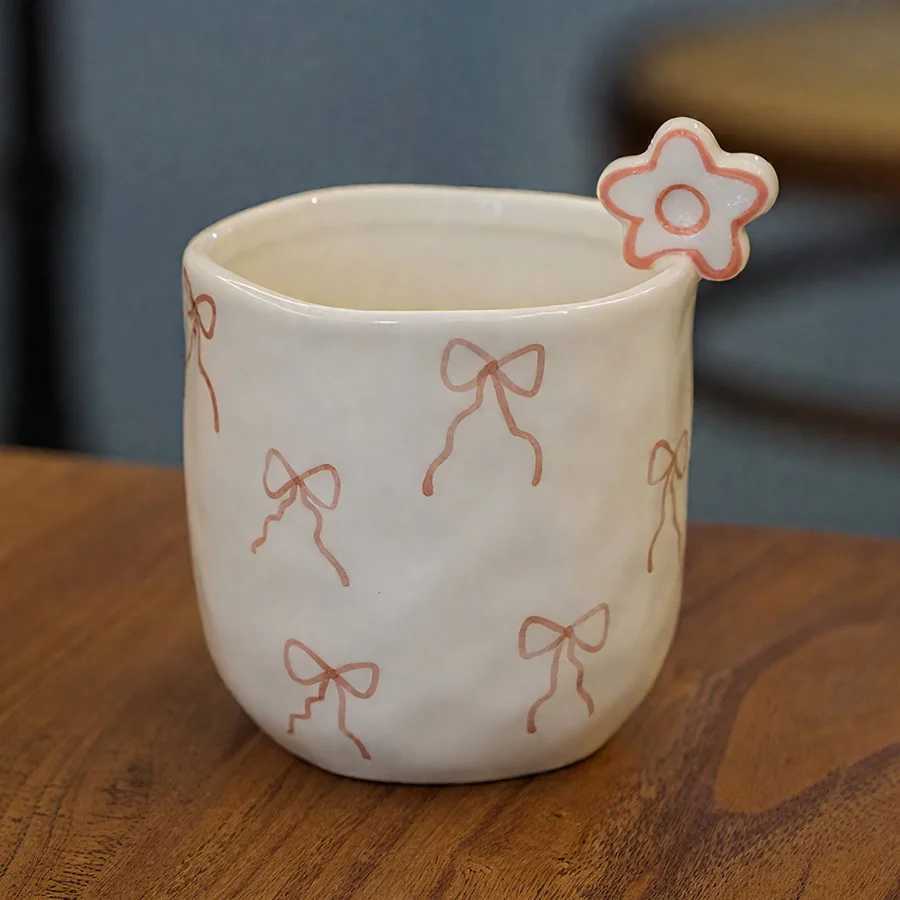 Ceramic cup Coffee cup Water cup Mug Tea cup CupOffice Personal Dedicated Japanese style Ceramic Floral pattern H260323