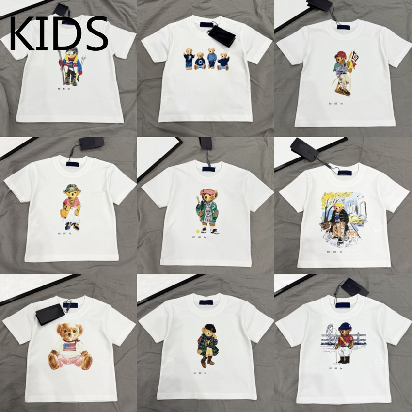 designer t shirt kids Laurenity T-Shirt summer boys pullover shirts cartoon Teddy bear print Tees girls luxury breathable casual cotton Crew Neck Short Sleeve W