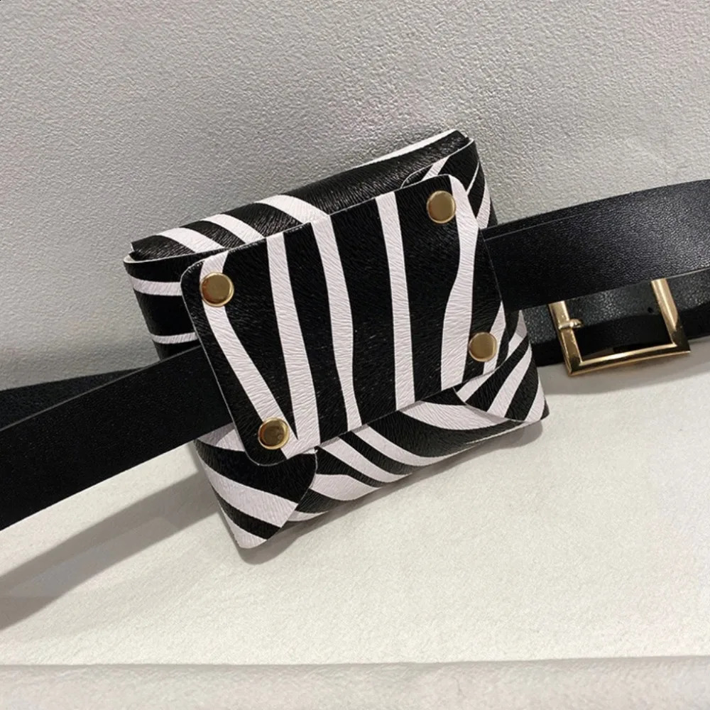 Fashion Leopard Print Mini Waist Bag Stripe 2 in 1 Coin Purse Small Square Bag Fanny Pack Women Belt Bag Ladies 260323
