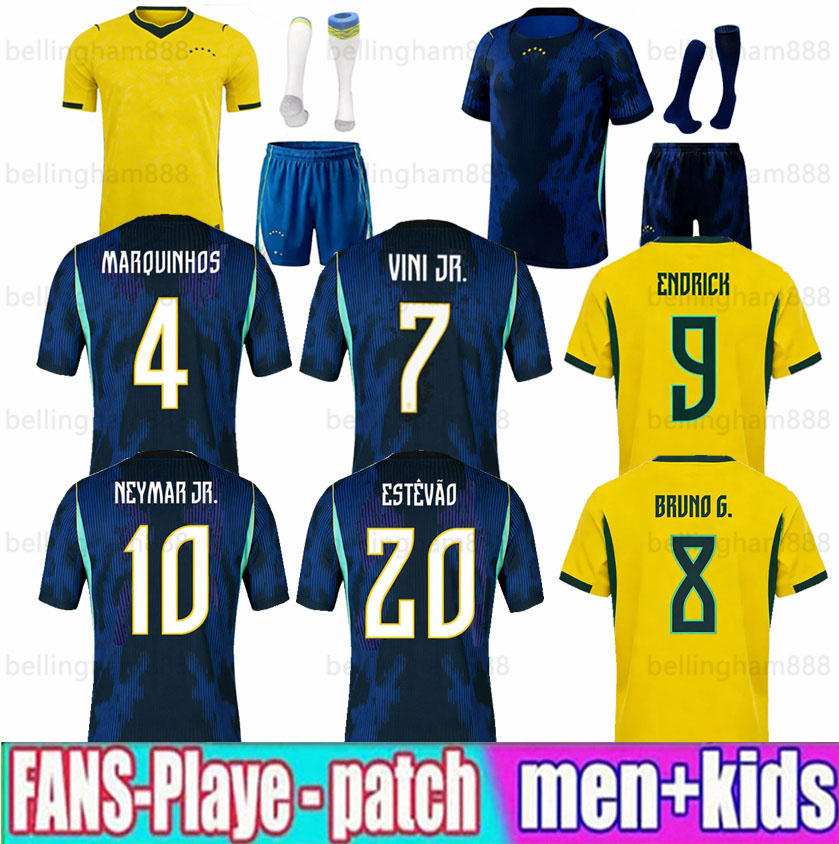 jersey Brasil Soccer Jerseys World Cup 2026 Retro Football tops Shirt VINI JR CUNHA PELE Vintage NEYMAR Ronaldinho camisa de futebol brazilS Kids kit maillot foot Kit