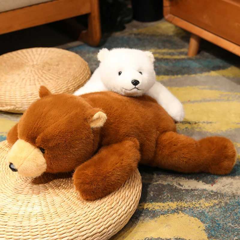 Kawaii Comfort Soft Animal Plush Throw Pillow Polar Bear Brown Bear Panda Lying On The Stuffed Animal Doll Pillow Decorate Room H260323
