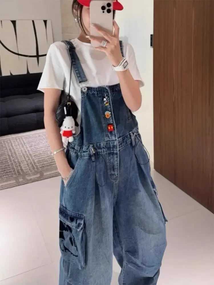Spring and Summer New Womens Denim Jumpsuit Loose Commuting High Waisted Overalls M260323
