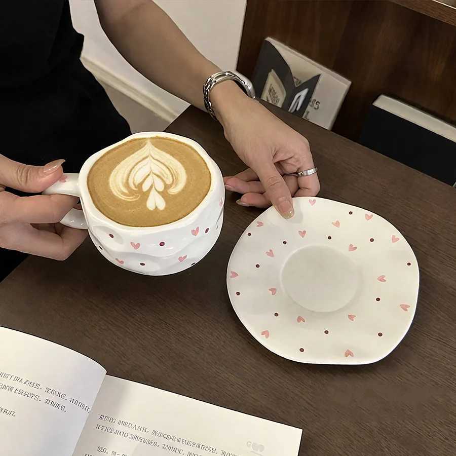 Ceramic cup Coffee cup Water cup Mug Tea cup CupFor tea Meeting room Office Personal Dedicated Japanese style Ceramic Floral pat H260323