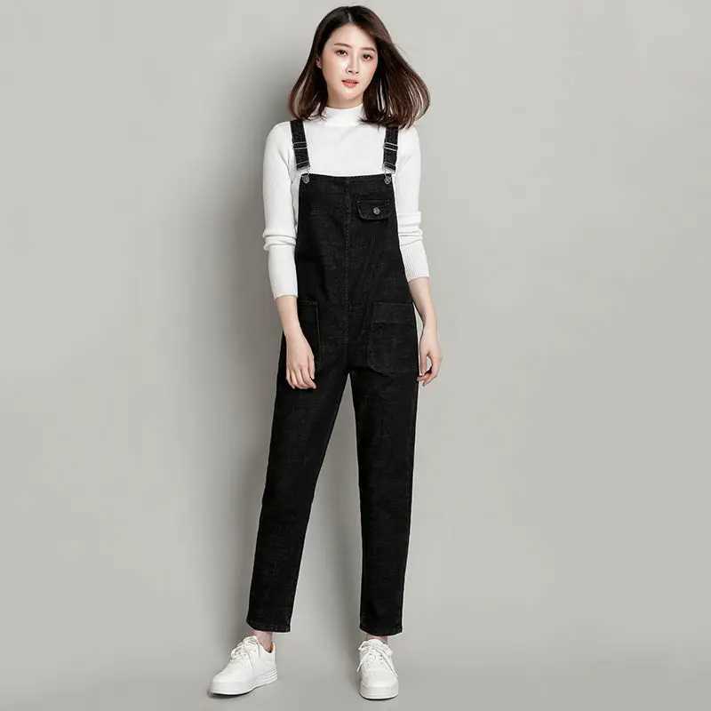 S-8XL Loose Size Jumpsuit Womens Jeans Rompers New Retro Big Pocket Denim Overalls Casual Fashion Large Size Denim Jeans Pants M260323