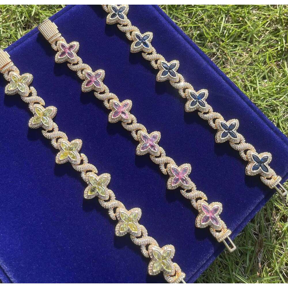 BOYI 2026 Clover Copper Moissanite Vvs Personalized Fashionable Hip Hop Bracelet For Men And Women Jewelry