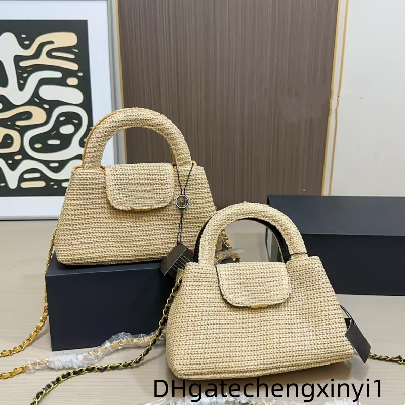 Designer Shoulder Bag Crossbody Bag Ladies Woven Straw luxury Handle Handbad ladys Chain with Matelasse Chain Handbags Straw Woven