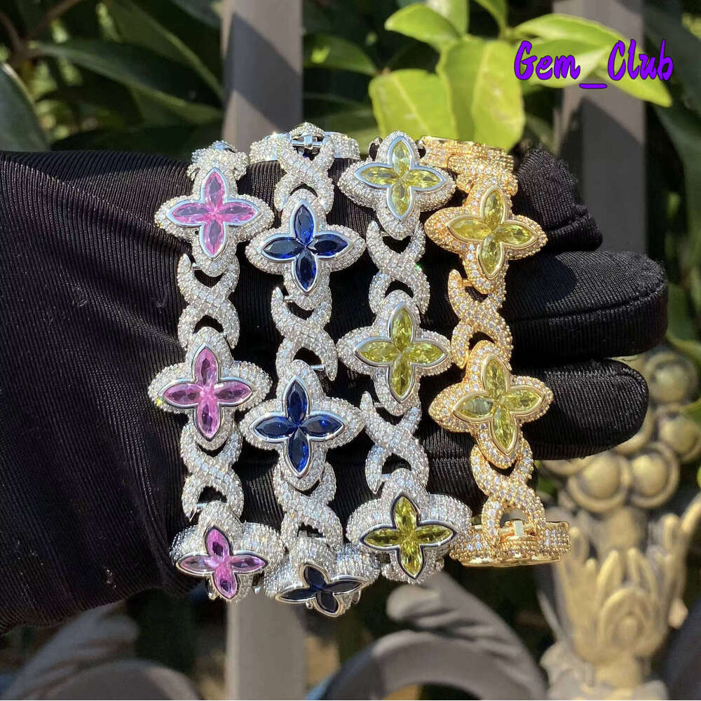 BOYI 2026 Clover Copper Moissanite Vvs Personalized Fashionable Hip Hop Bracelet For Men And Women Jewelry