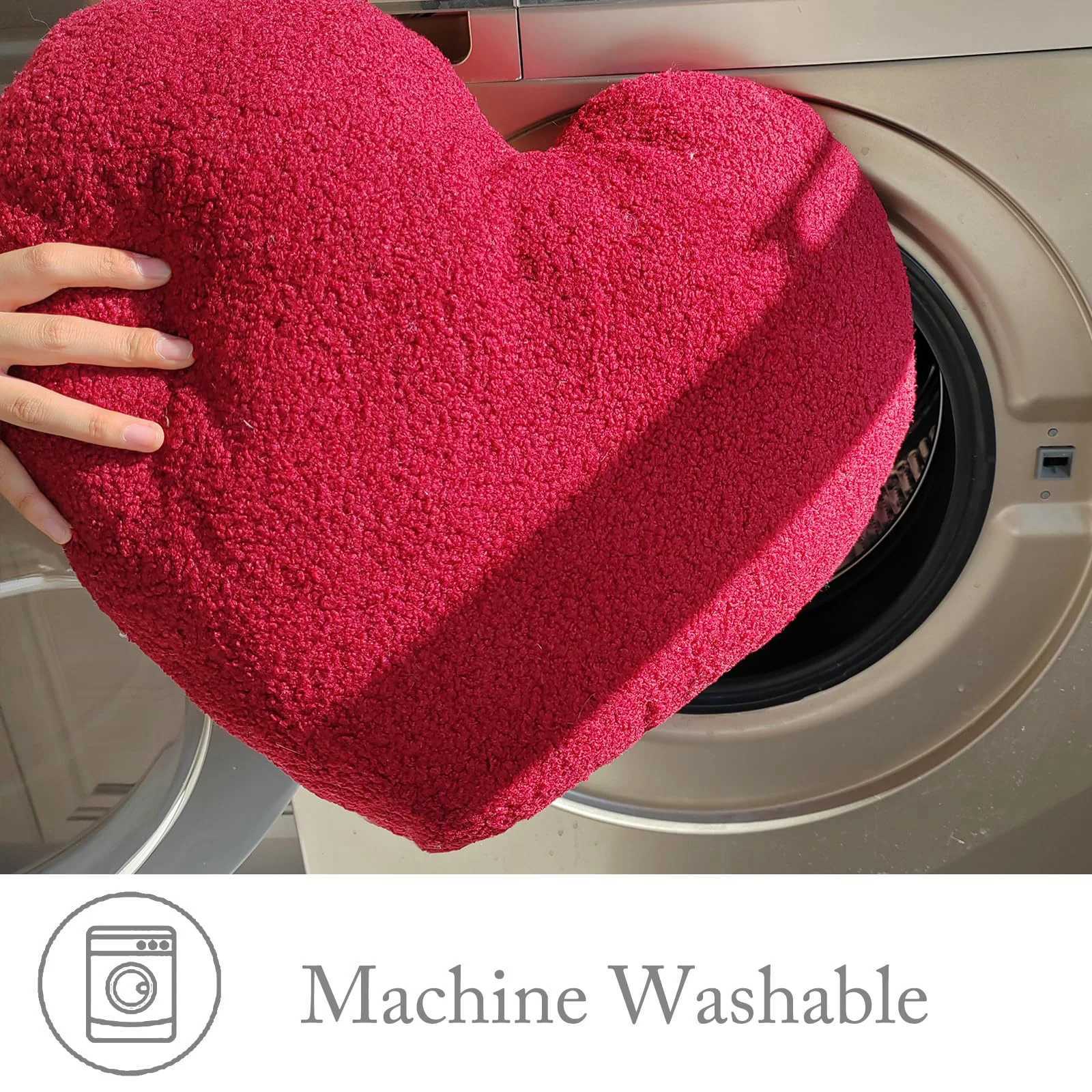 Plush Red Heart Shaped Throw Pillows Festival Supplies Cute Small Fluffy Cushion for Valentines Day Gift Couch Sofa Home Decor H260323