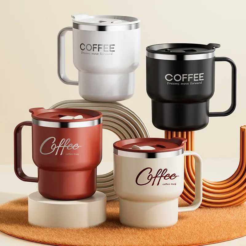 400ML Milk Coffee Mug Stainless Steel Coffee Mug With Handle Portable Double Layer Sealed Leak-proof Drinking Thermal Water Cup D260323