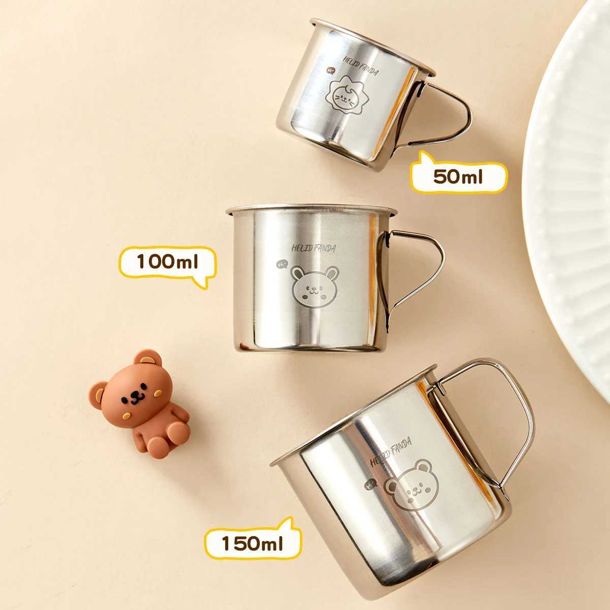 Mini 304 Stainless Steel Water Cup For Kids Durable Anti Scald Children Drinking Cup With Handle Milk Coffee Mug Drinkware N D260323