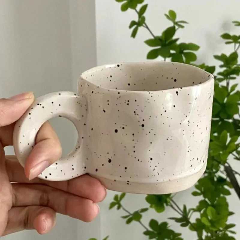 1pc Creative Korean-Style Irregular Ceramic Mug Kitchen Drinkware Ceramic Coffee Mugmilk Coffee Dessert Cup Breakfast Cup H260323