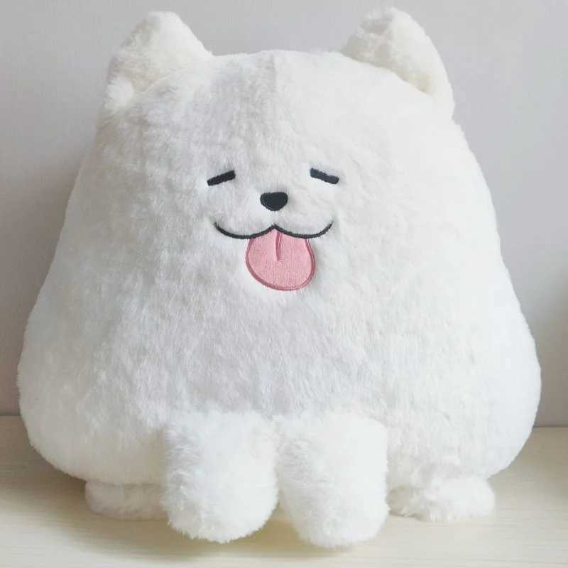 White Samoyed Dog Tongue Out Cute Cartoon Animal Shape Sofa Cushion Decorative Throw Pillow For Bedroom Living Room Gift Fashion H260323