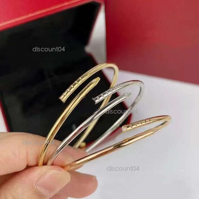 Classic 4MM W Nail For Women Men Stainless Steel Plated Gold Bracelet Bangle Fashion Designer Jewelry Woman Christmas Gift AA
