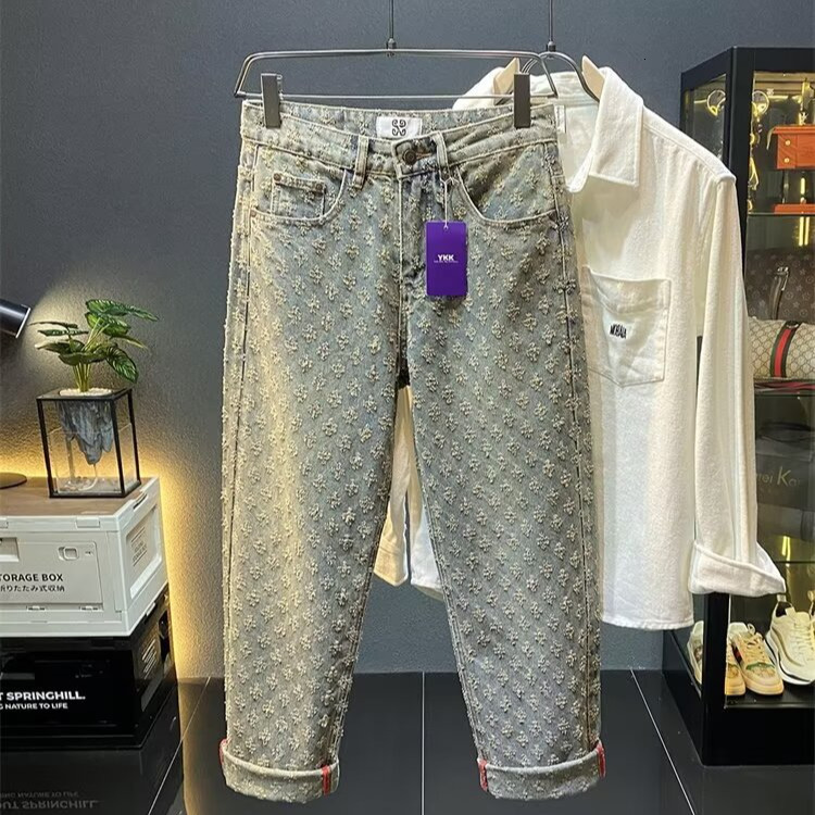 2026 Retro Designer Jeans Fashion Luxury Men's Style Vintage American Motorcycle Style Straight Tube Embroidered Jeans Essential Micro Pull Loose