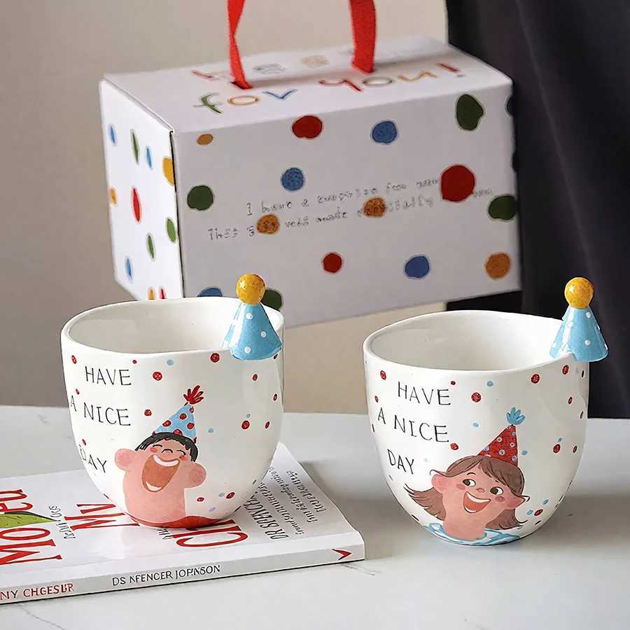 Ceramic cup Coffee cup Water cup Mug Tea cup CupCouple For home Milk Pure white Bone china Jingdezhen ware Large capacity High-t H260323
