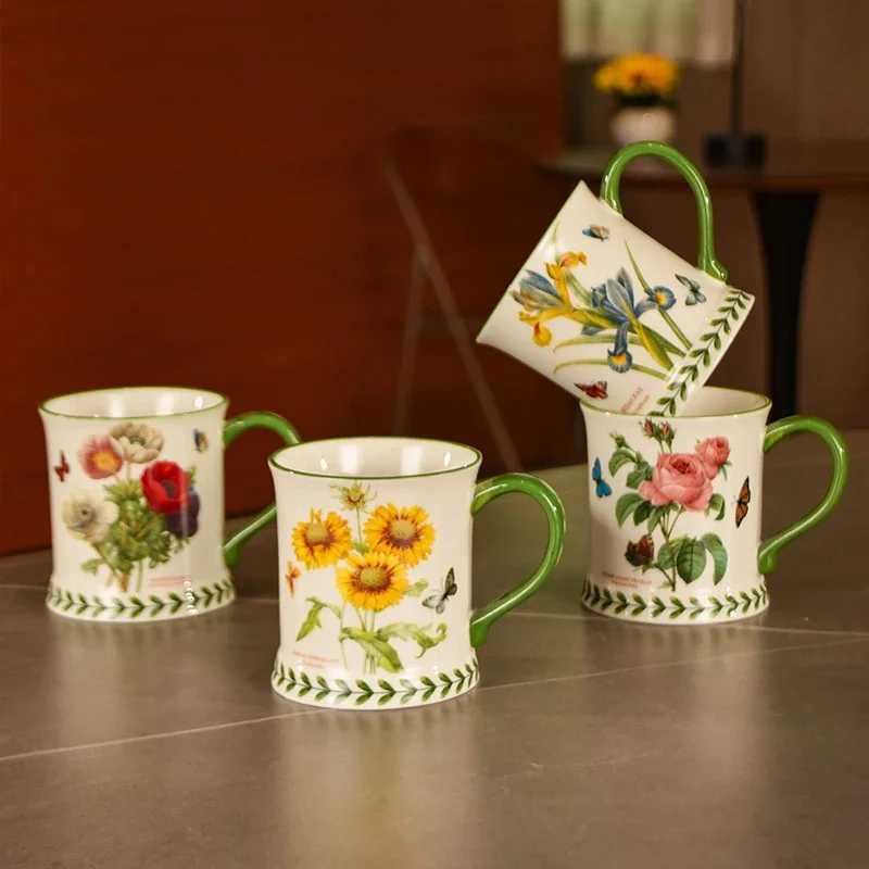 1PC Ceramic Coffee MugTea CupCreative Hand-Painted Ceramic MugClassic Drinking Mug with HandleSuitable for Hot or Cold Beverages H260323
