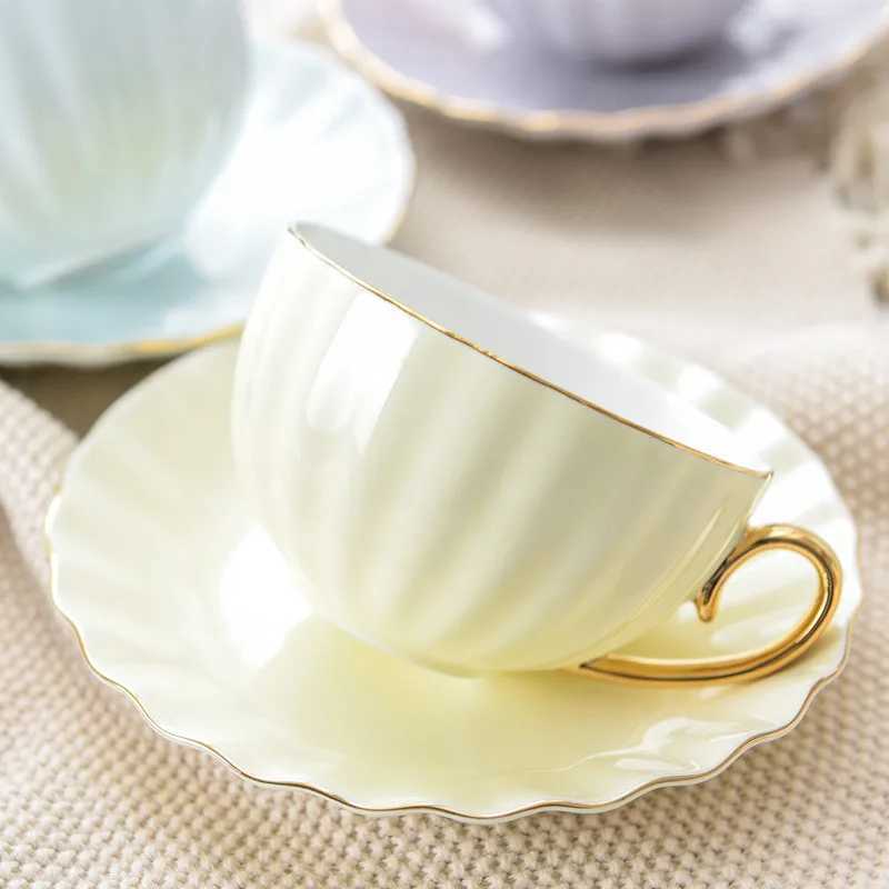 Pink Cute Creative Porcelain Cup And Saucer Ceramics Coffee Cup Simple Tea Sets Modern Design Home Flower Red Tea Cup H260323