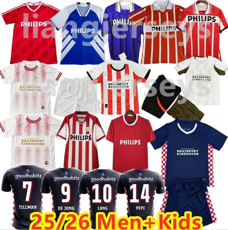 4XL 25 26 RETRO PSVS Eindhoven at home away Soccer Jerseys DE JONG XAVI TILLMAN PEPI SCHOUTEN SAIBARI LANG VEERMAN uniform men's and women's children's set football shirt