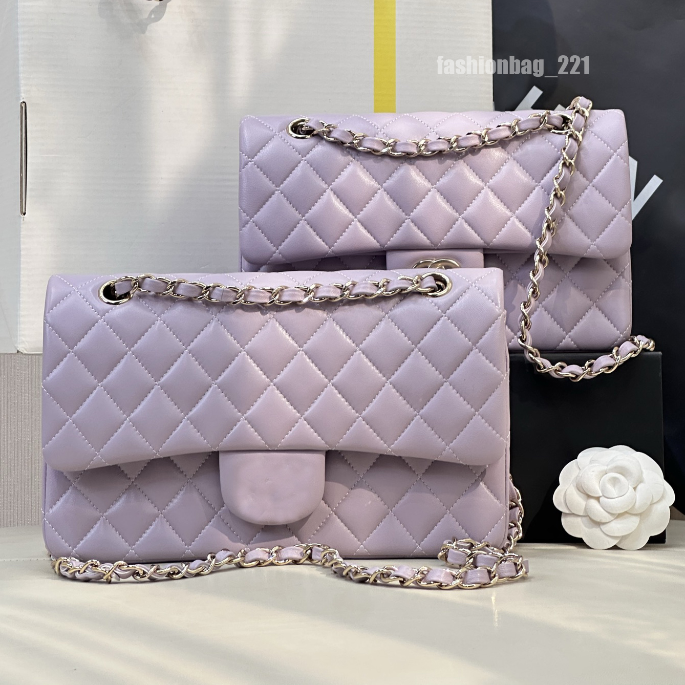 Designer Bag Premium Caviar Leather Flap Bag Quilted Black Chain Shoulder Bag Luxury Handbag for Women Work Travel Shopping Evening Party Purse