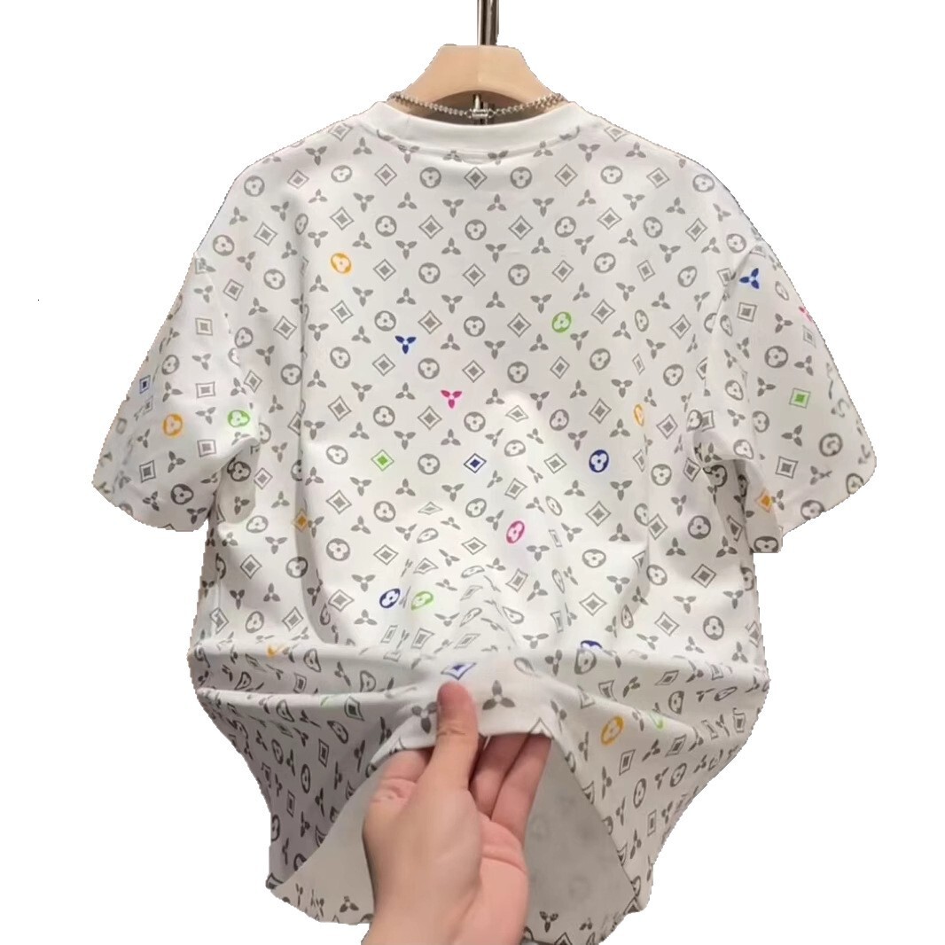 2026 Spring/summer New Full Print Retro Flower Heavyweight Men's T-shirt Fashion Multi Functional Round Neck Top Cool Basic Shirt