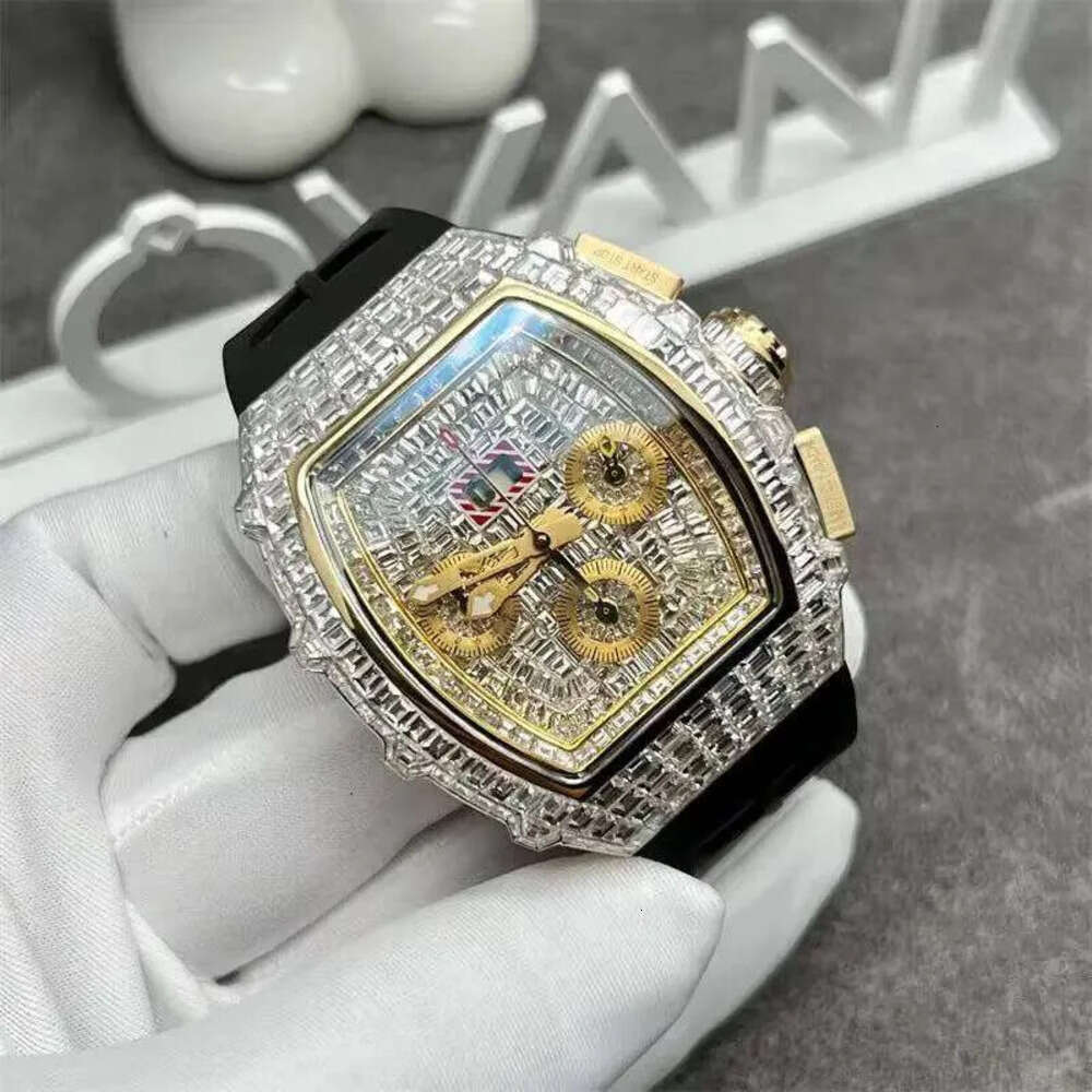 Custom Iced Out Luxury Automatic 2026 New Luxury Designer Watch Mechanical Hip Hop Watch Men's Invisible Setting Baguette Emerald Vvs1 Moissanite Watches 8A7