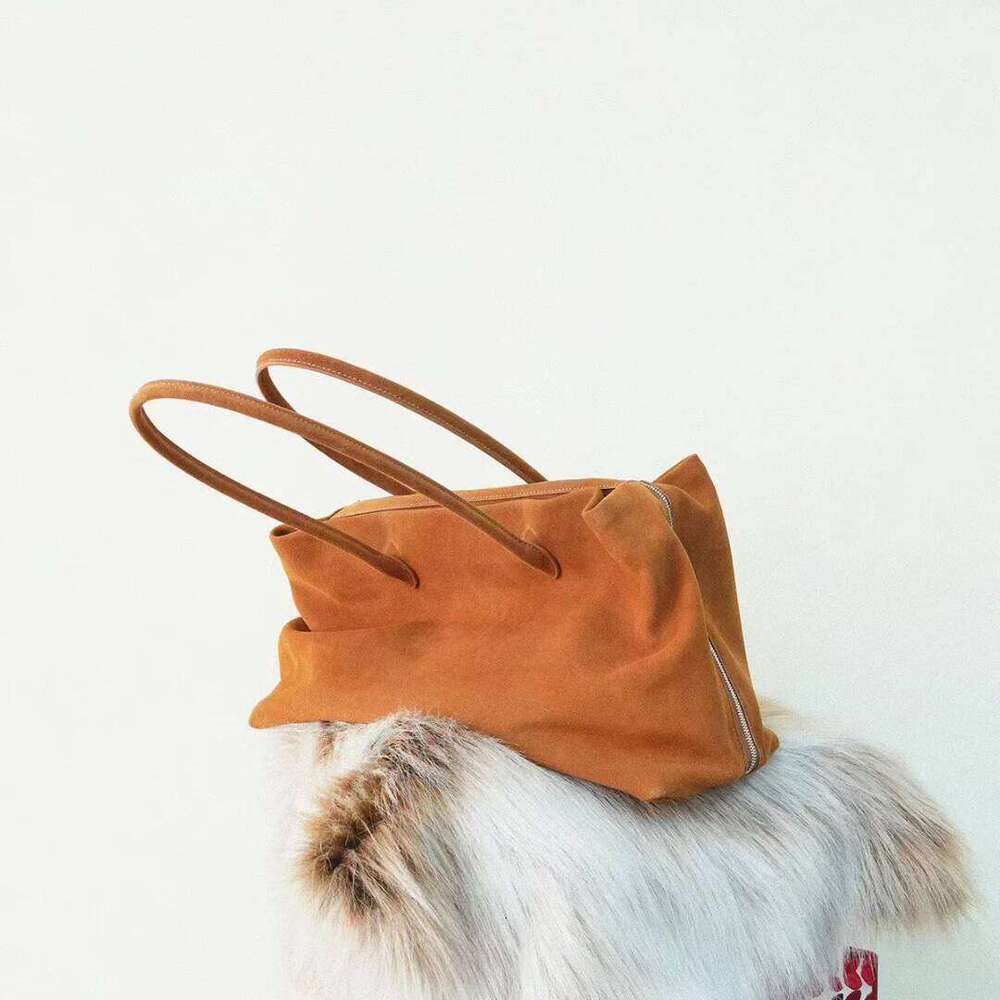 Suede 40Cm Women's Tote 2025 Autumn And Winter New Frosted Cowhide Large Capacity Slack Vintage Handle Shoulder Bag