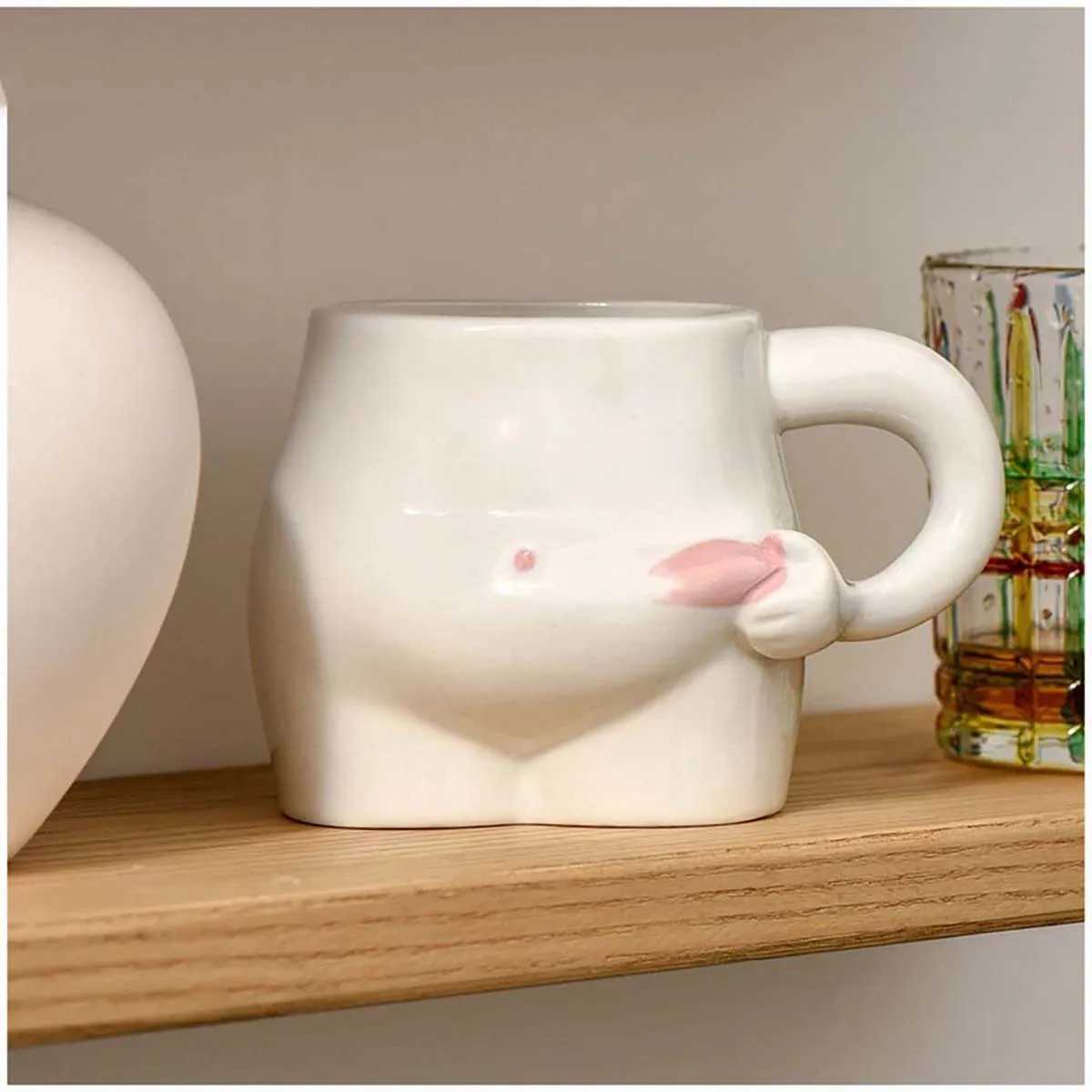 European 320ml Ceramic Cup Cute Belly Cup Coffee Cup Set Creative Art Milk Cup Modern Living Room Home Decoration Accessories D260323