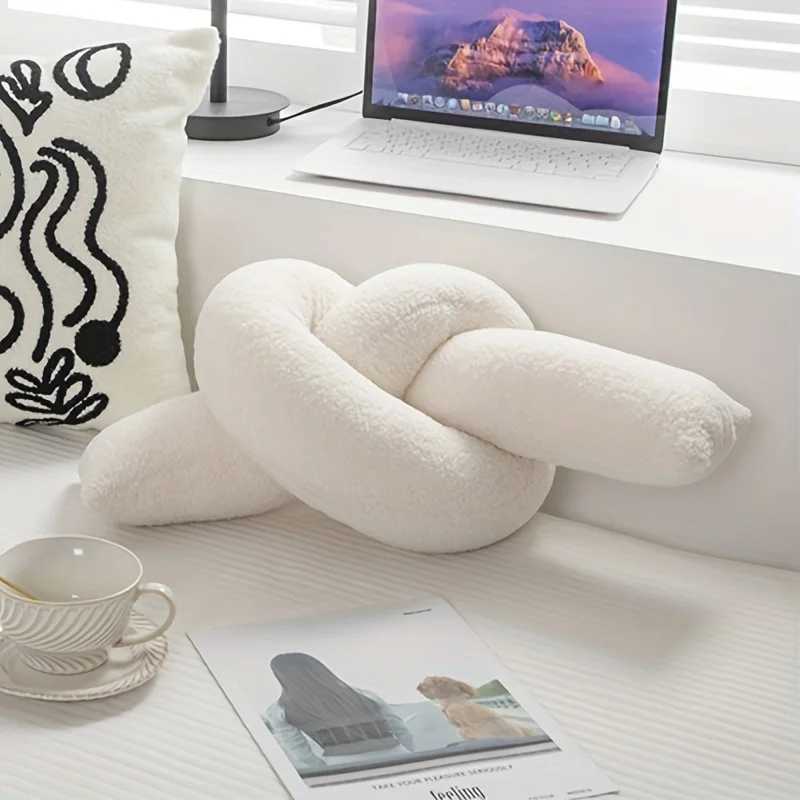 1pc Nordic Style Knotted Bolster Pillow for Sofa Bedroom Office Decor Pillow Gift for Christmas Home Living Room Decorate H260323