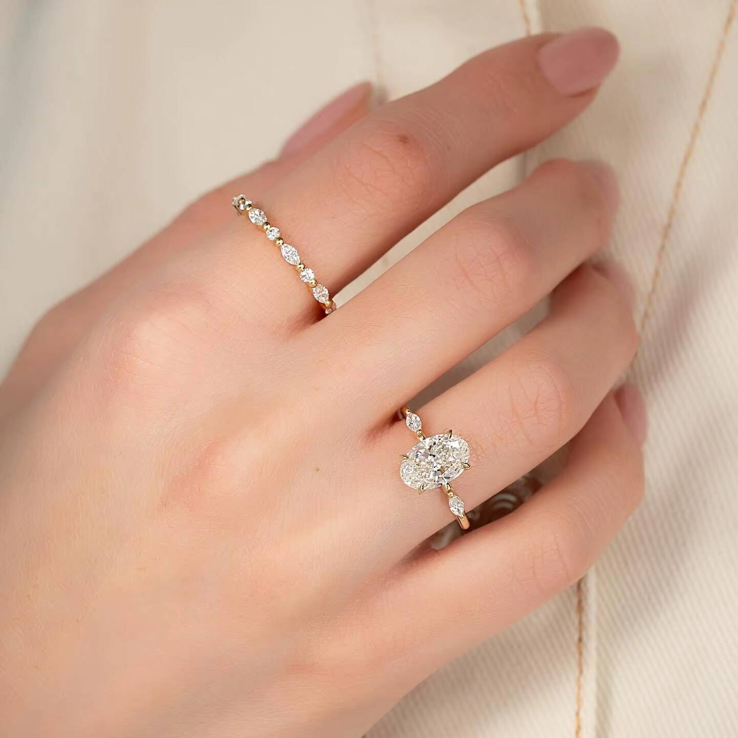 Gia Igi Certified Cvd HPHT Vvs Lab Grown Created Diamond 14k 18k Solid Gold Rings Engagement Ring Jewelry for Women Pear Cut