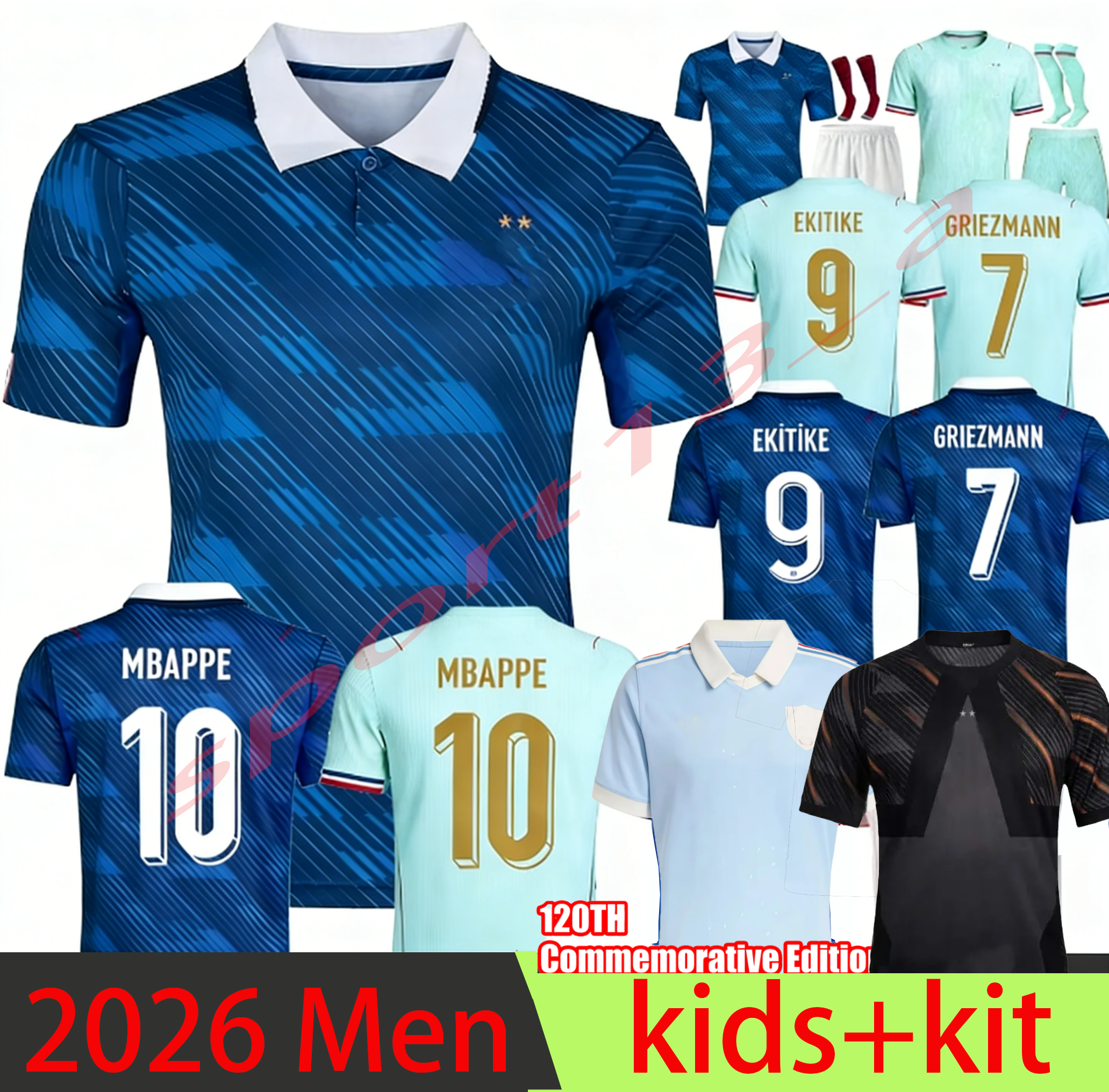 AAA french soccer jersey 2026 MBAPPE THAUVIN BARCOLA OLISE EKITIKE 26 27 DEMBELE Maillots de football shirt equipement de foot Men kids kit enfants france 120TH