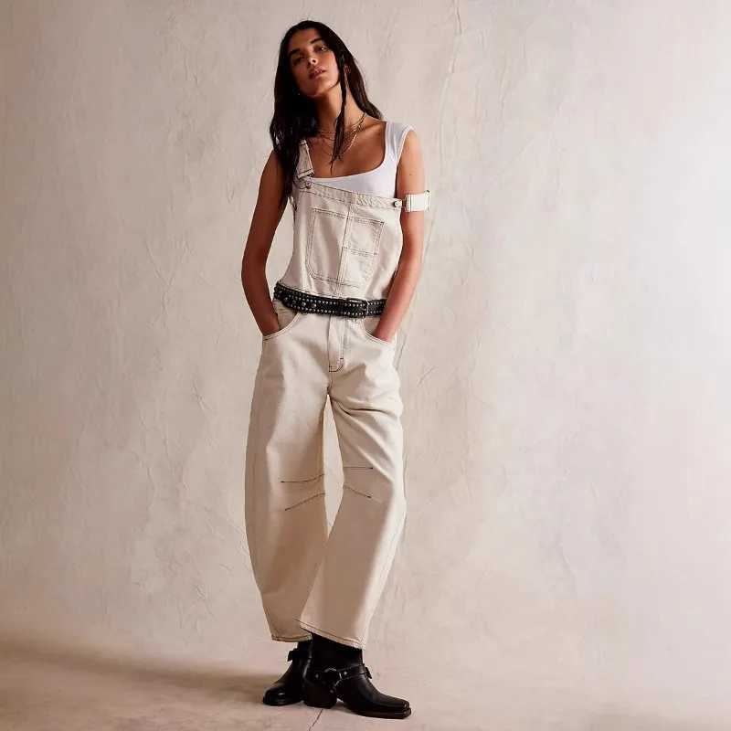 New Washed Retro Loose Straight-leg Workwear Jeans and Overalls From The Streets of Europe and America Womens Clothing 2025 M260323