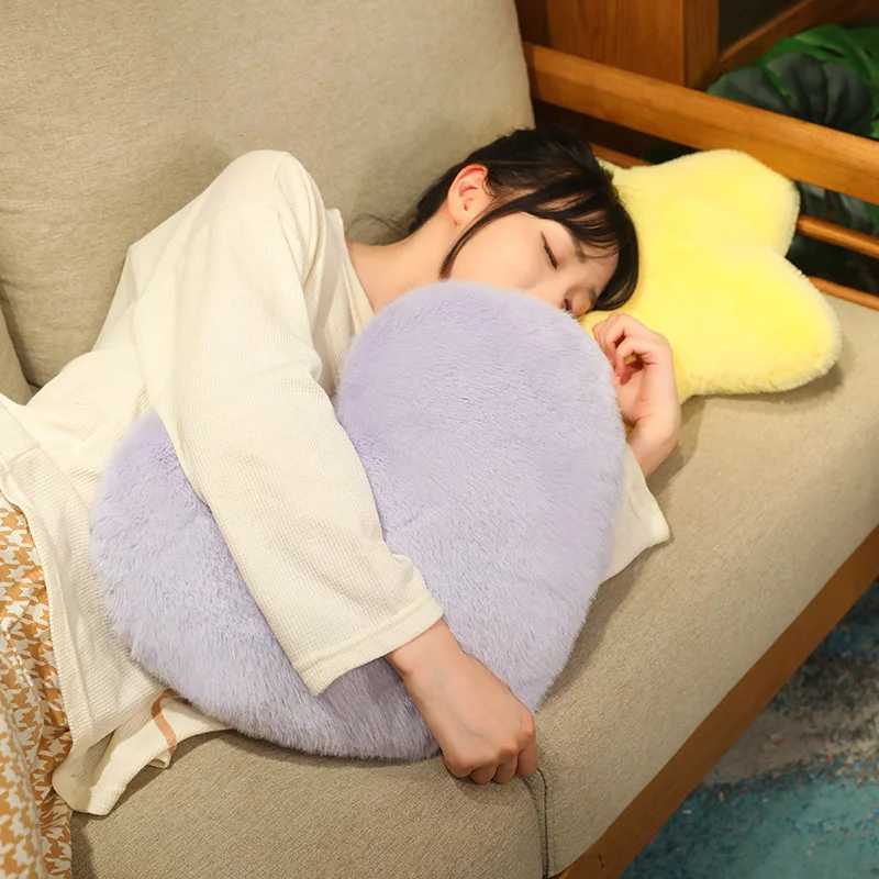 Moon Star Heart Sky Pillow Plush Purple Pink Yellow Fluffy Cushion Decor Sofa Chair Back Support Party Prop Ladies Gift H260323