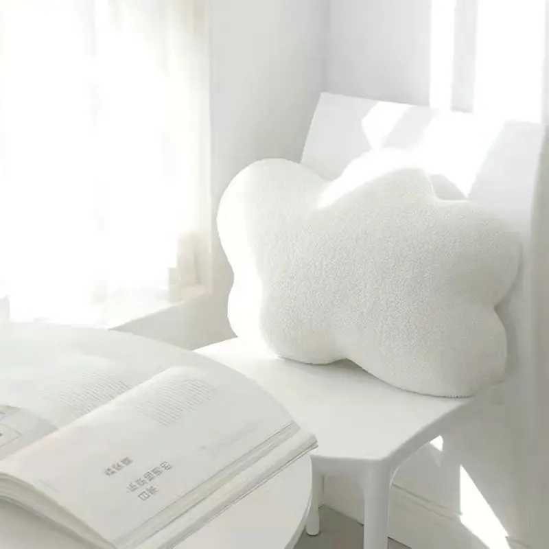 New Cute Cloud Soft Short Plush Stuffed Toy Face Cozy Back Cushion Pillows Home Sofa Car Decoration H260323